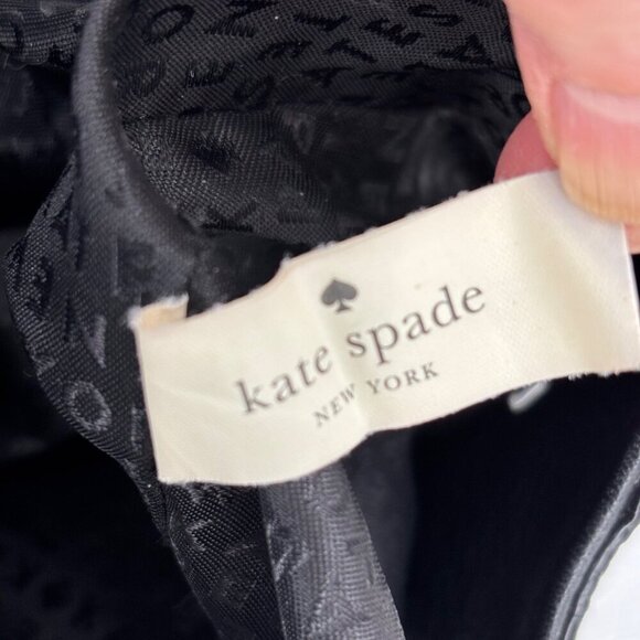Kate Spade Grey Street Cooper Drawstring Bag Black Leather Gold Tone Crossbody - Picture 5 of 13